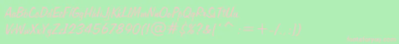 フォントFreehand575Bt – 緑の背景にピンクのフォント