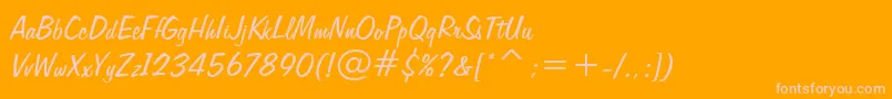 Freehand575Bt-Schriftart – Rosa Schriften auf orangefarbenem Hintergrund