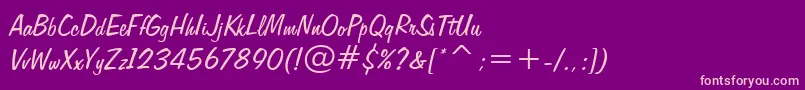Freehand575Bt Font – Pink Fonts on Purple Background