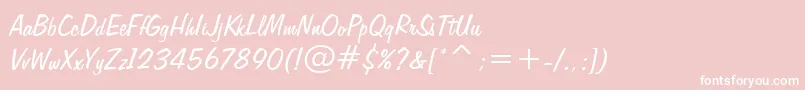 Freehand575Bt-fontti – valkoiset fontit vaaleanpunaisella taustalla