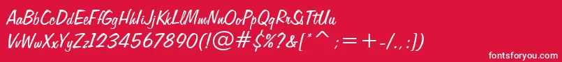 Freehand575Bt Font – White Fonts on Red Background