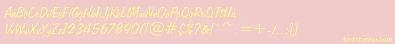 Freehand575Bt Font – Yellow Fonts on Pink Background