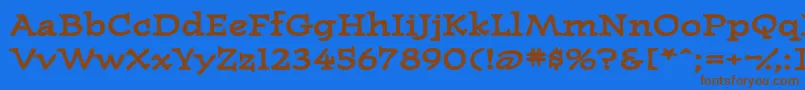WesternpressexpandedsskBold Font – Brown Fonts on Blue Background