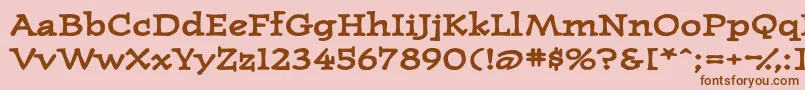 WesternpressexpandedsskBold-Schriftart – Braune Schriften auf rosa Hintergrund