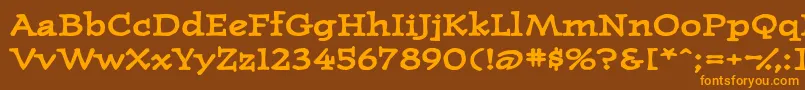 WesternpressexpandedsskBold Font – Orange Fonts on Brown Background