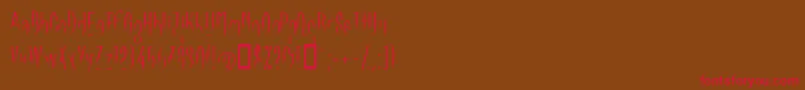 LinotypeFlamingo-Schriftart – Rote Schriften auf braunem Hintergrund