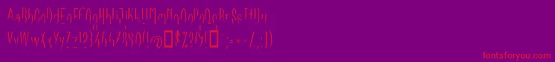 LinotypeFlamingo-Schriftart – Rote Schriften auf violettem Hintergrund