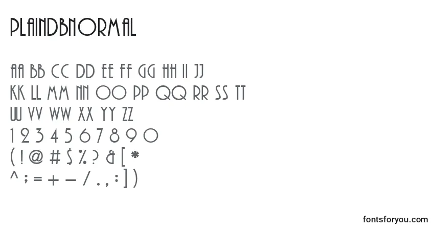 Fuente PlaindbNormal - alfabeto, números, caracteres especiales