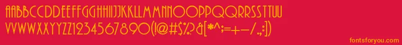 PlaindbNormal Font – Orange Fonts on Red Background