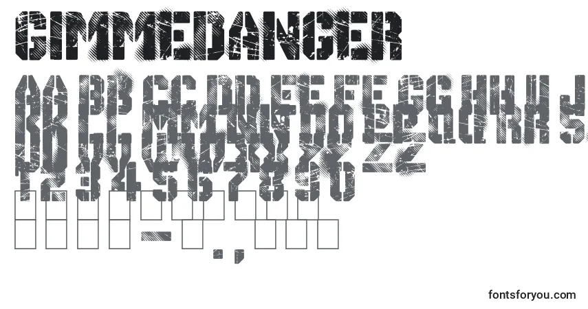 Police GimmeDanger - Alphabet, Chiffres, Caractères Spéciaux