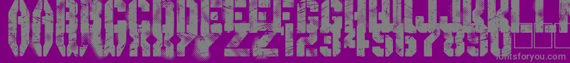 GimmeDanger-fontti – harmaat kirjasimet violetilla taustalla