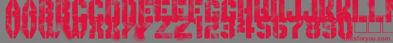 フォントGimmeDanger – 赤い文字の灰色の背景