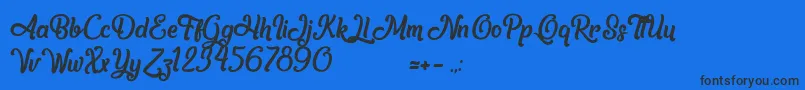 AnotherDayInParadise Font – Black Fonts on Blue Background