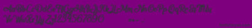 フォントAnotherDayInParadise – 紫の背景に黒い文字