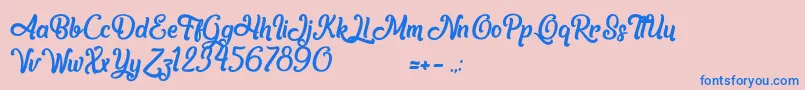 AnotherDayInParadise Font – Blue Fonts on Pink Background