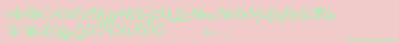 AnotherDayInParadise Font – Green Fonts on Pink Background