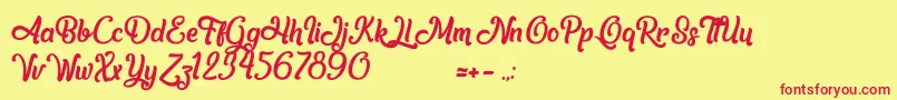 AnotherDayInParadise Font – Red Fonts on Yellow Background