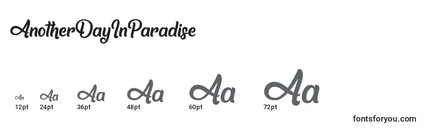 AnotherDayInParadise Font Sizes