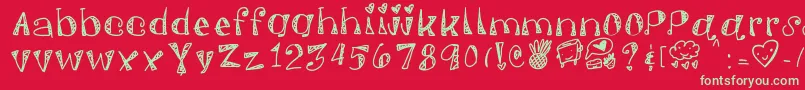 Springfunvibes Font – Green Fonts on Red Background