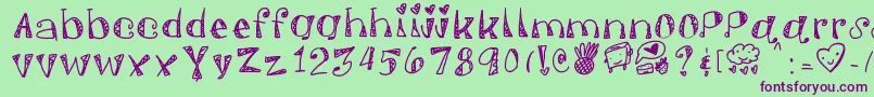 Springfunvibes Font – Purple Fonts on Green Background