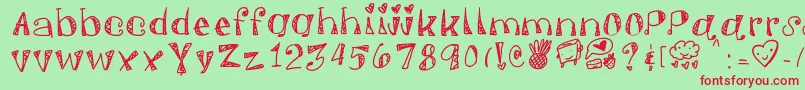 Springfunvibes Font – Red Fonts on Green Background