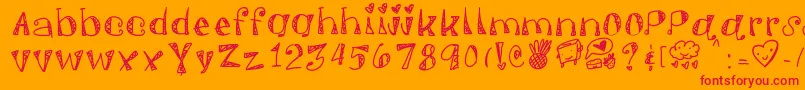 More about Springfunvibes Font Springfunvibes Font – Red Fonts on Orange Background