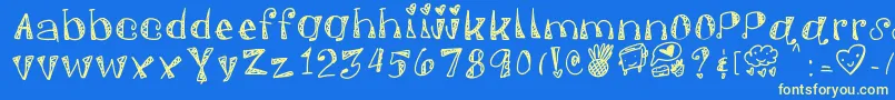 Springfunvibes Font – Yellow Fonts on Blue Background