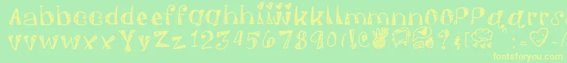 Springfunvibes Font – Yellow Fonts on Green Background