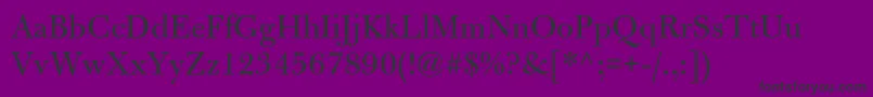 フォントBulmermtstdRegular – 紫の背景に黒い文字