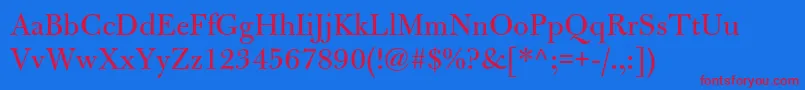 BulmermtstdRegular Font – Red Fonts on Blue Background