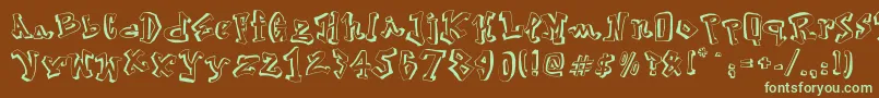 Street2Art-fontti – vihreät fontit ruskealla taustalla