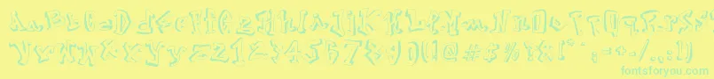 Street2Art Font – Green Fonts on Yellow Background