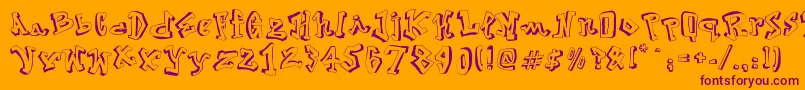 Street2Art-Schriftart – Violette Schriften auf orangefarbenem Hintergrund