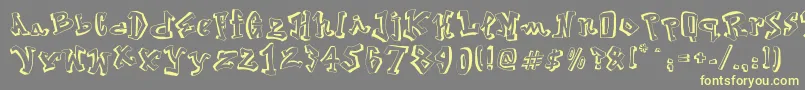 Street2Art-Schriftart – Gelbe Schriften auf grauem Hintergrund