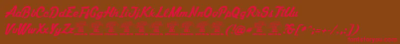 MastocPersonaluseonly Font – Red Fonts on Brown Background