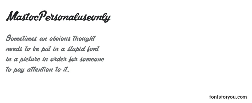 Schriftart MastocPersonaluseonly