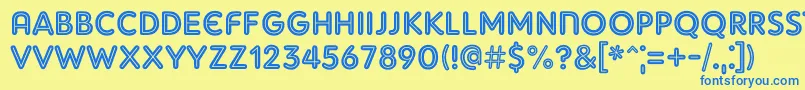 Adamgorry Font – Blue Fonts on Yellow Background