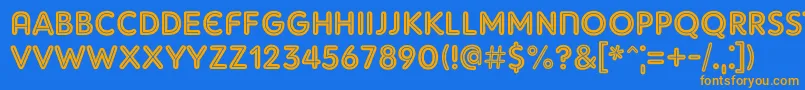 Adamgorry Font – Orange Fonts on Blue Background