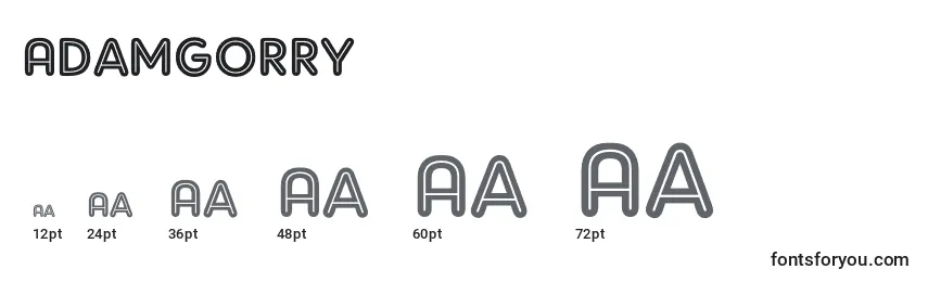 Размеры шрифта Adamgorry