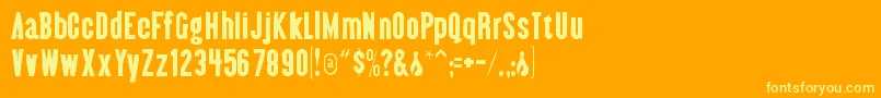 Almontegaunt Font – Yellow Fonts on Orange Background