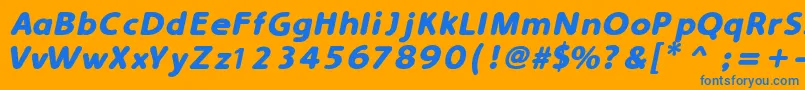 SimplyRoundedBoldItalic Font – Blue Fonts on Orange Background