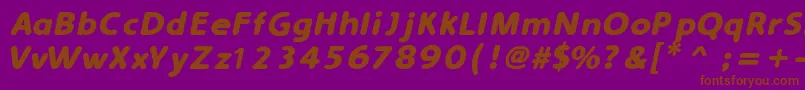 SimplyRoundedBoldItalic Font – Brown Fonts on Purple Background