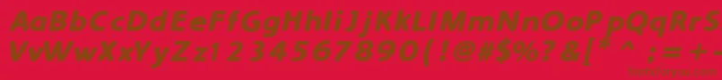 フォントSimplyRoundedBoldItalic – 赤い背景に茶色の文字