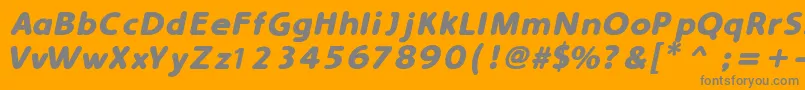 SimplyRoundedBoldItalic-Schriftart – Graue Schriften auf orangefarbenem Hintergrund