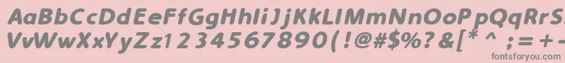 SimplyRoundedBoldItalic-Schriftart – Graue Schriften auf rosa Hintergrund
