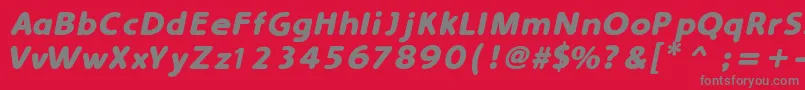 フォントSimplyRoundedBoldItalic – 赤い背景に灰色の文字