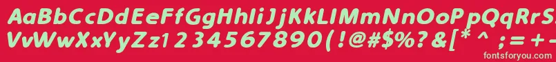 SimplyRoundedBoldItalic Font – Green Fonts on Red Background