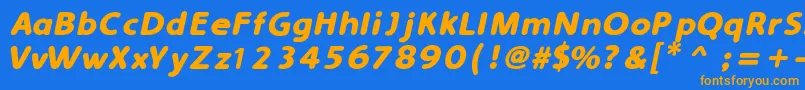 SimplyRoundedBoldItalic Font – Orange Fonts on Blue Background