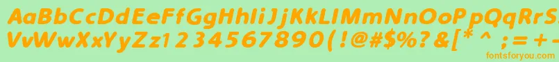 SimplyRoundedBoldItalic Font – Orange Fonts on Green Background