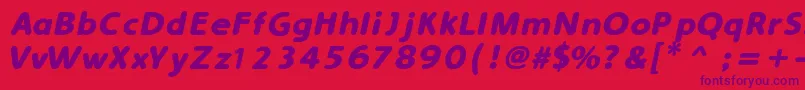 SimplyRoundedBoldItalic Font – Purple Fonts on Red Background